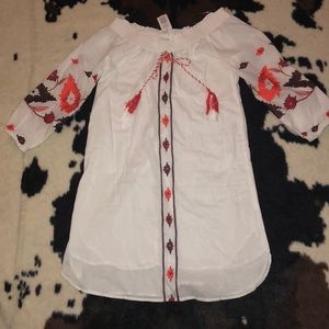 White off the shoulder dress with embroidery